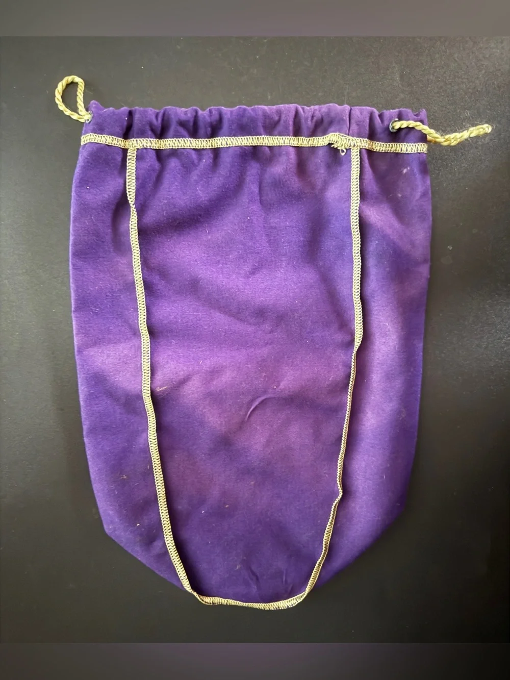 Crown Royal Purple Drawstring Bag Gold Cording & Stitching 9” x 13”